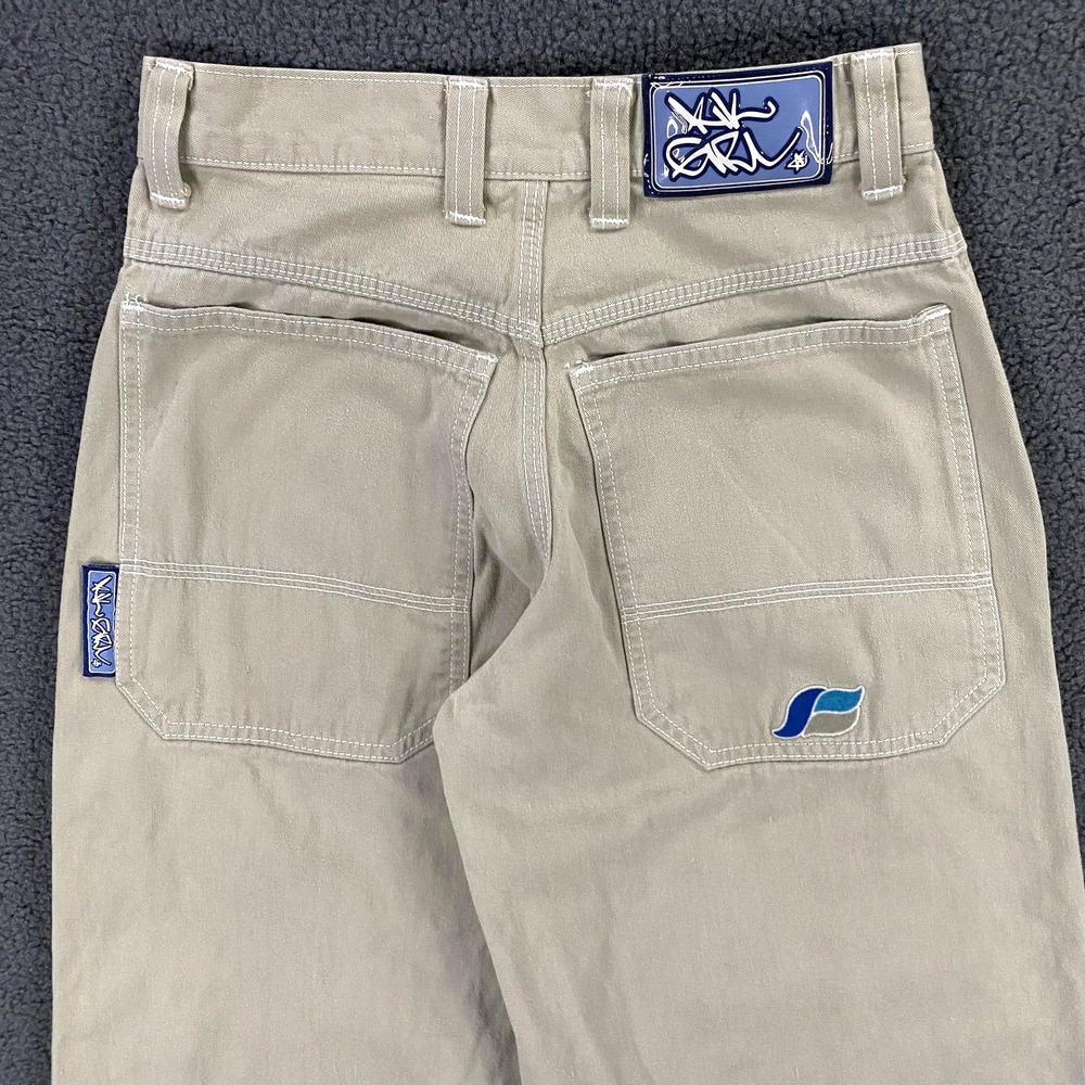 Vintage Kik Girl Pants Womens size 27 Khaki‎ Wide Leg Baggy Skater Y2K 2000s